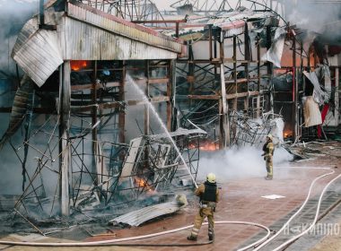 Барабашово, ринок у Харкові, пожежа, пожежа у Харкові, атака дронів, 6 травня, фото: Павло Пахоменко