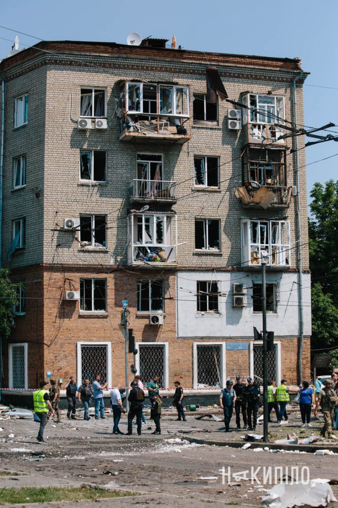 Наслідки прильоту шахеда у холодногірському району Харкова 7 липня 2025 року, під час другого нальоту 7.07.25 фото: Павло Пахоменко