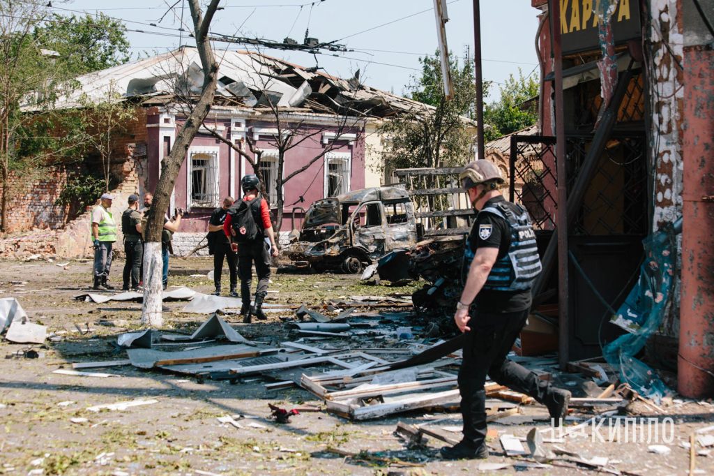 Наслідки прильоту шахеда у холодногірському району Харкова 7 липня 2025 року, під час другого нальоту 7.07.25 фото: Павло Пахоменко