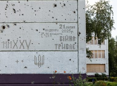 робота Віталія Кохана на фасаді будинку