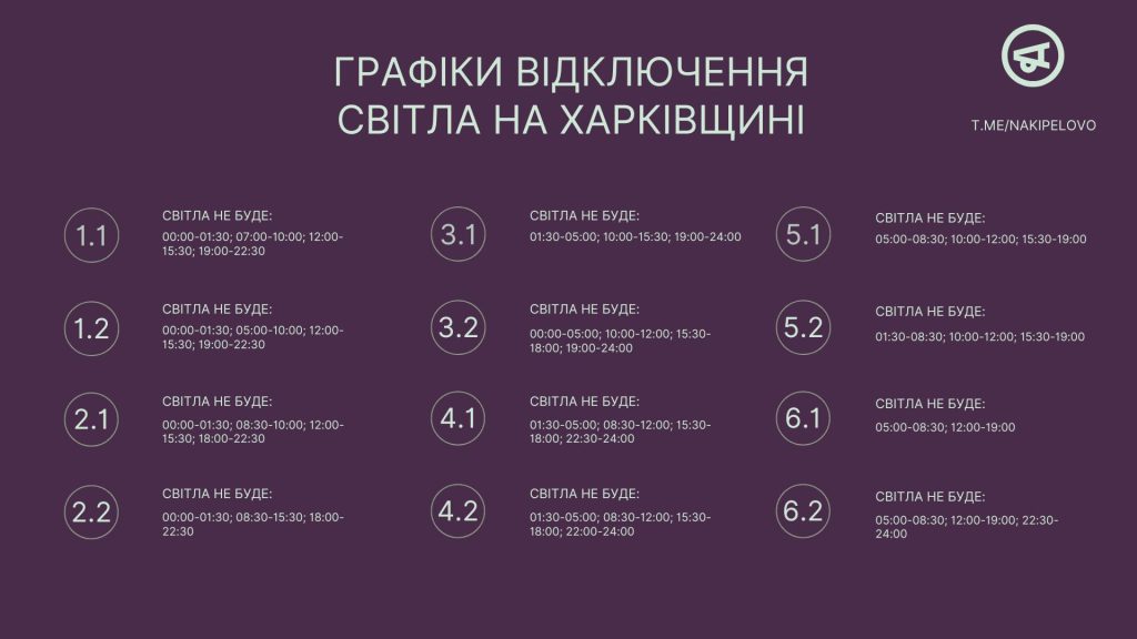 Змінилися графіки вимкнення світла на Харківщині 1