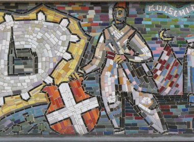 «Юрій Кульчицький». Відень, мозаїка в районі Фаворитен, вул. Лаксенбургська, 1–5. Wikipedia