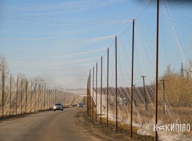 сеткі від дронів над окружною навколо Харкова березень 2026 року