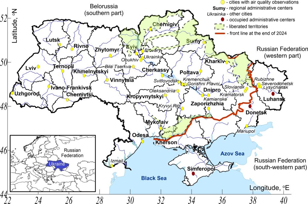 «Мирний атом» і довкілля Харківщини під час війни Карта України