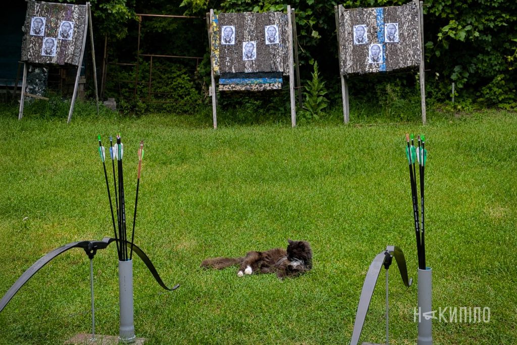 Як у Харкові проходять тренування з лучної стрільби для реабілітації військових Кіт на траві
